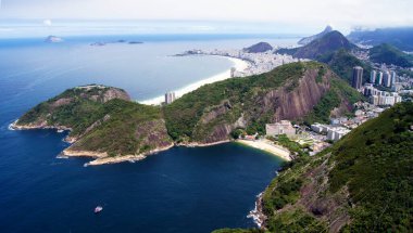Aerial panoramic view of Rio de Janeiro city - landscape panorama of Brazil from above - South America clipart