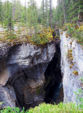 Kootenay Nat 'teki Mermer Kanyon. Banff 'ın yanına park et - Kanada