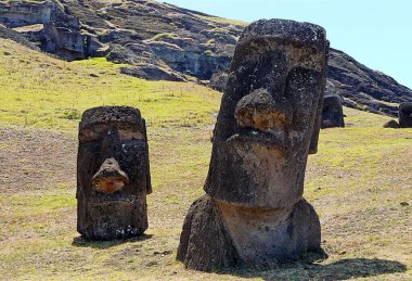 Paskalya Adası 'nda Moais, Rapa Nui, Şili