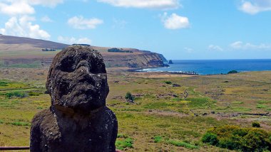Paskalya Adası 'nda Moais, Rapa Nui, Şili