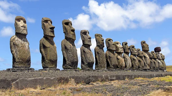 stock image Moais on Easter Island, Rapa Nui, -Chile