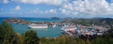Castries manzarası, Saint Lucia - Fransa