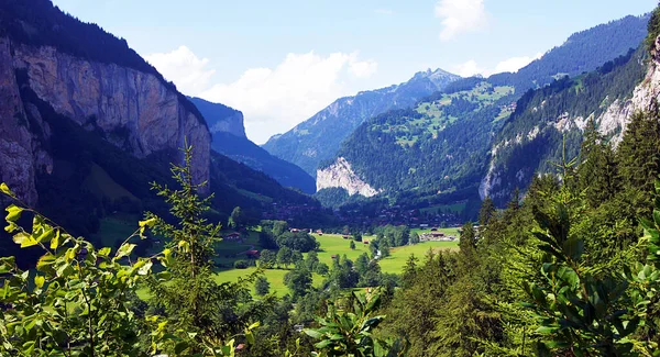 Panorama Vale Interlaken Suíça — Fotografia de Stock