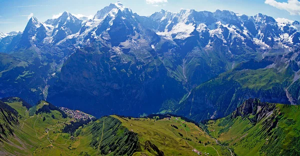 Panorama Interlaken Valley Švýcarsko — Stock fotografie