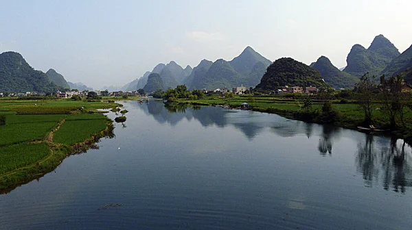 Paysage Karstique Rivière Guilin Yangshuo Chine — Photo