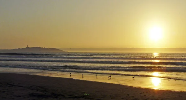 Zachód Słońca Plaża Serena Chile — Zdjęcie stockowe