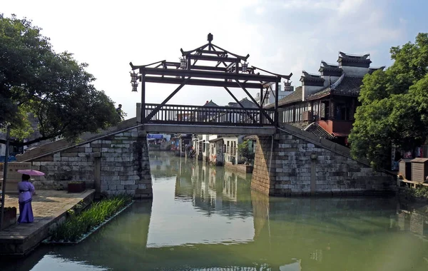 Suzhou Kanalen Tongli Jiangsu Kina — Stockfoto