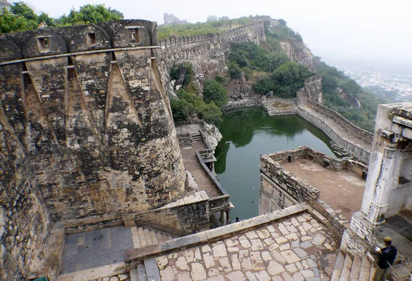 Uitzicht Muur Van Chittogarh Fort India — Stockfoto