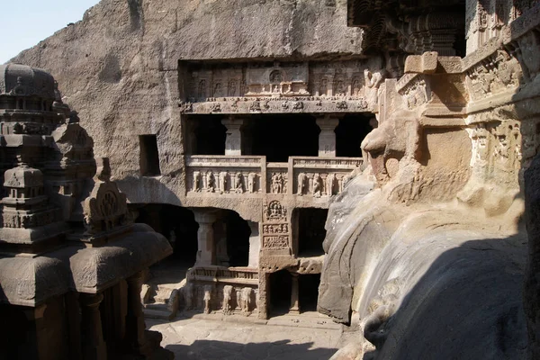 Indra Sabha Tapınağı Ellora Mağaraları Aurangabad Hindistan — Stok fotoğraf
