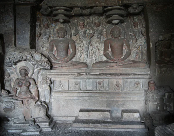 Templo Indra Sabha Cuevas Ellora Aurangabad India — Foto de Stock