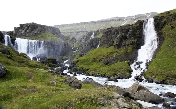 Wodospad Sey Isfj Austurland Sey Isfj Fjord Islandia — Zdjęcie stockowe