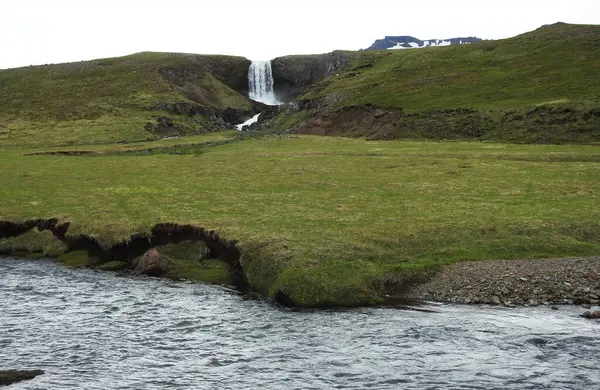 Vodopád Poloostrově Snaefelines Bjarnarfoss Island — Stock fotografie