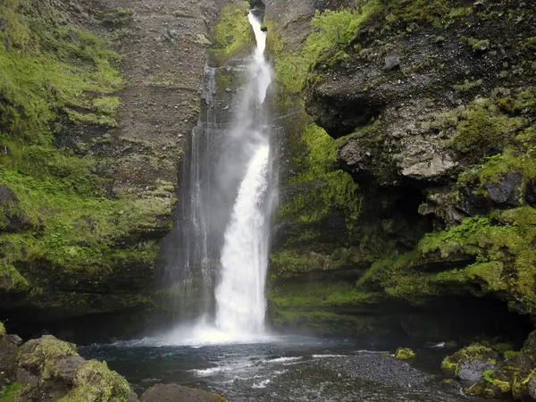 Wodospad Gluggafoss Merkj Rfoss Niedaleko Hvolsv Llur Południowe Wybrzeże Islandii — Zdjęcie stockowe