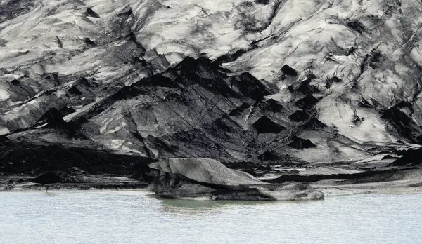 Lheimaj Kull Glacier Μεταξύ Των Ηφαιστείων Katla Και Eyjafjallaj Kull — Φωτογραφία Αρχείου