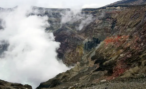Wulkan Aso San Krater Naka Dale Wyspa Kyushu Japonia — Zdjęcie stockowe
