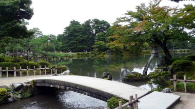 Kenrokuen Bahçeleri, Kanazawa, Ishikawa Honshu Adası - Japonya