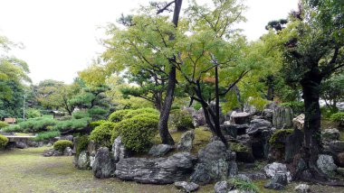 Nagoya Kalesi 'ndeki bahçeler, Aichi, Honshu Adası - Japonya