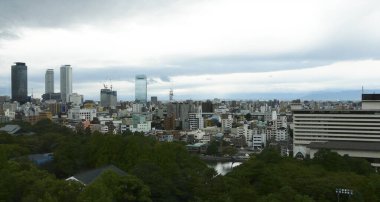 Nagoya, Aichi, Honshu Adası 'nın panoramik manzarası - Japonya