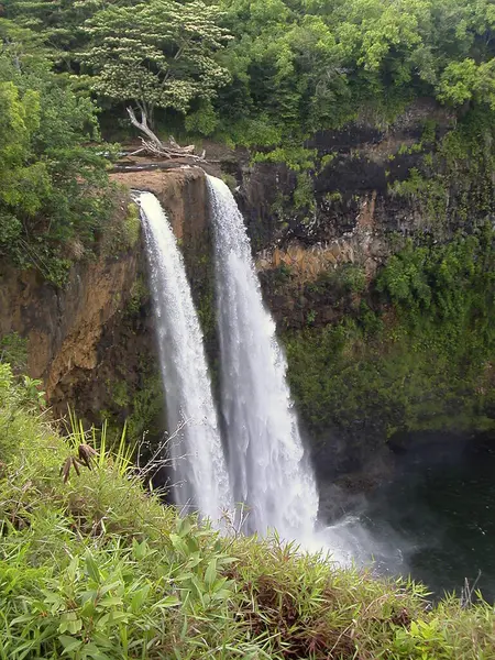 Wailua Falls Isla Kauai Hawai Estados Unidos Fotos de stock libres de derechos
