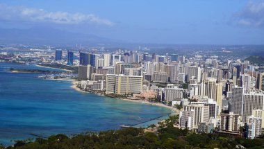 Honolulu manzarası Diamond Head, Oahu Adası, Hawaii - ABD