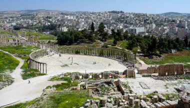 Oval Plaza, Jerash Arkeoloji Bölgesi Ürdün