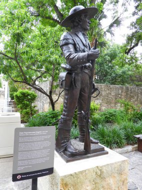 Alamo Garden 'daki heykeller, San Antonio, Teksas - ABD