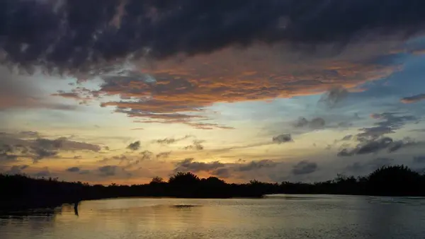 stock image Sunset on the river, Kota Kinabalu, Island of Borneo - Malaysia