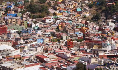 Guanajuato şehrinin panoramik - Meksika