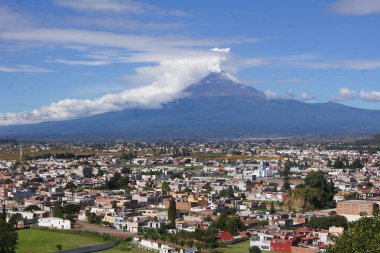 The active Popocatepetl volcano, Cholula, Puebla - Mexico clipart