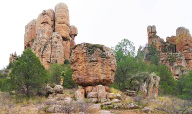 Kaya oluşumları, Sierra de Organos Ulusal Parkı, Zacatecas - Meksika