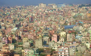 Başkent Katmandu 'nun panoramik görüntüsü - Nepal