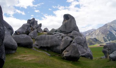 Kaya oluşumu, Castle Hill, Arthur Geçidi, Güney Adası - Yeni Zelanda