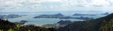 Coromandel Yarımadası 'nın panoramik manzarası, Kuzey Adası - Yeni Zelanda