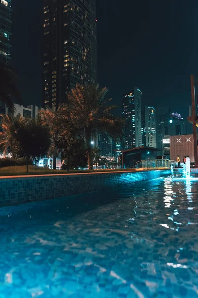 Downtown Doha Noite Aka West Bay Qatar — Fotografia de Stock