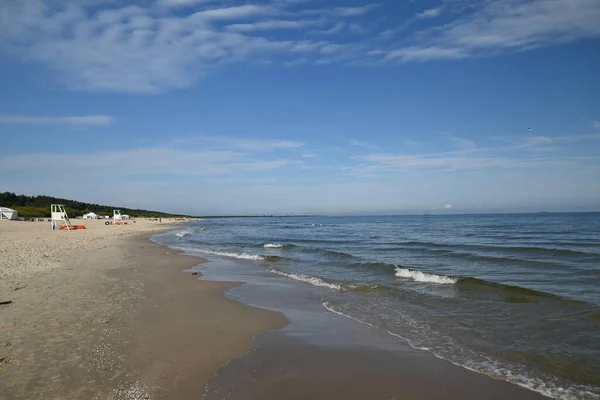Spiaggia Mare Baltico Una Spiaggia Soleggiata Con Una Bella Duna — Foto Stock