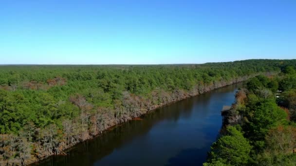 卡多湖国家公园的大柏树百叶河 空中景观 — 图库视频影像
