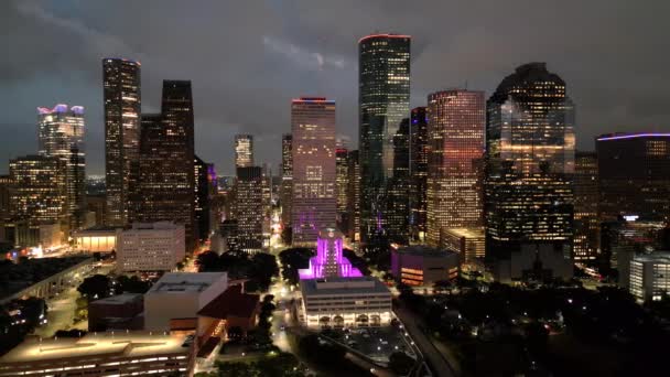 Houston Teksas Gece Silueti Houston Texas Ekim 2022 — Stok video