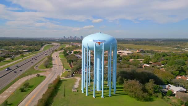 Fort Worth Water Tower Góry Fort Worth Texas Listopad 2022 — Wideo stockowe
