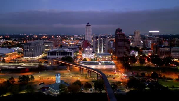 Skyline Memphis Tennessee Notte Memphis Tennessee Novembre 2022 — Video Stock