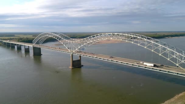 Most Hernando Soto Memphis Między Arkansas Tennessee Memphis Tennessee Listopad — Wideo stockowe