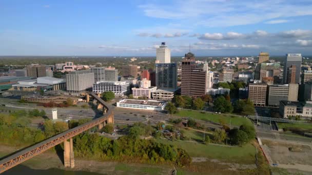 Skyline Memphis Tennessee Αεροφωτογραφία — Αρχείο Βίντεο