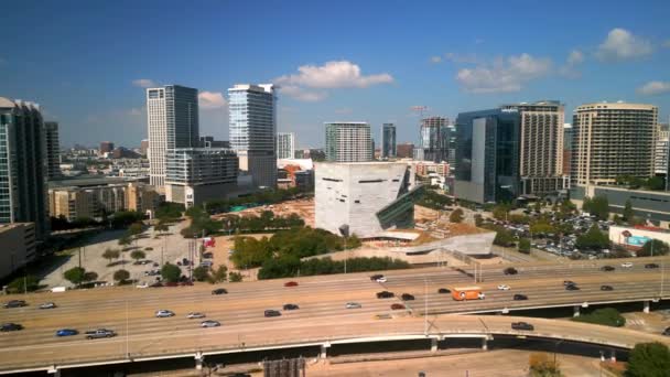 Straßenverkehr Downtown Dallas Von Oben Luftaufnahme — Stockvideo