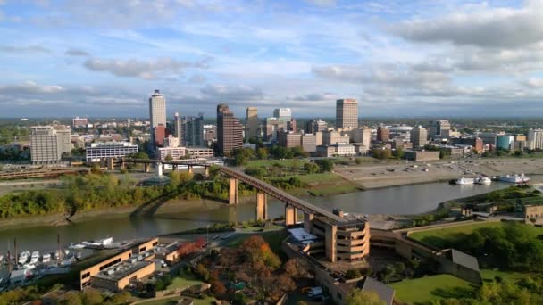 Staden Memphis Tennessee Uppifrån Memphis Tennessee November 2022 — Stockvideo