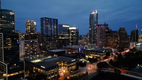 Skyline Houston Texas Por Noche Houston Texas Noviembre 2022 — Vídeo de stock