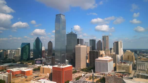 Skyline Von Dallas Texas Von Oben Luftaufnahme — Stockvideo