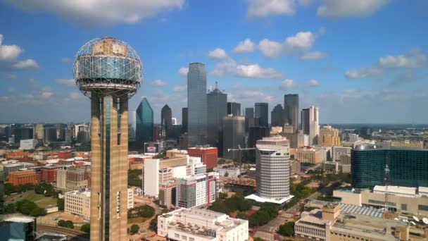 Reunion Tower Dallas Downtown Von Oben Dallas Texas November 2022 — Stockvideo