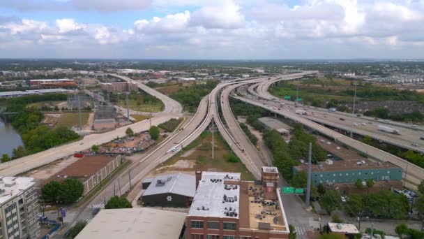 Traffico Stradale Houston Texas Dall Alto Houston Texas Novembre 2022 — Video Stock