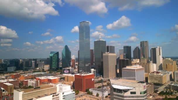 Skyline Von Dallas Texas Von Oben Luftaufnahme — Stockvideo