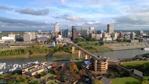 Vuelo Sobre Ciudad Memphis Tennessee Memphis Tennessee Noviembre 2022 — Vídeos de Stock