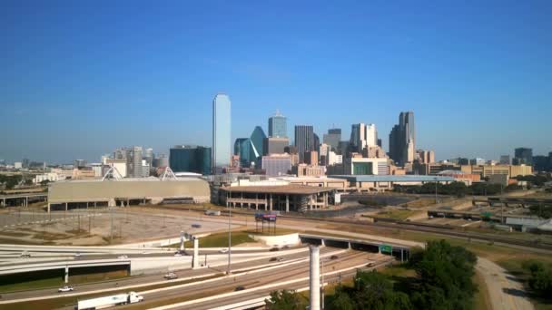 Skyline Dallas Texas Desde Arriba Vista Aérea — Vídeos de Stock